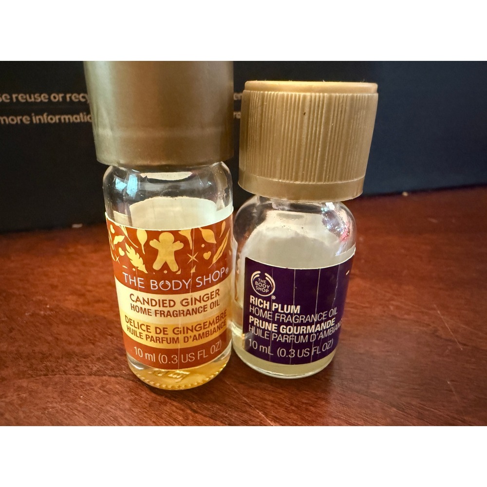 The Body Shop Home Fragrance Oil Candied Ginger Rich Plum 10ml Set Used Rare